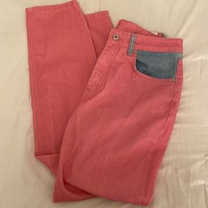 Pink and blue jeans